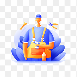 维修师傅工程师人物插画