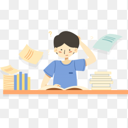 学生做作业插画