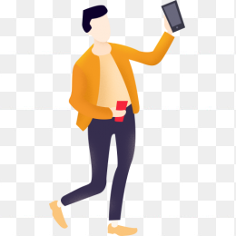 男人打电话插画