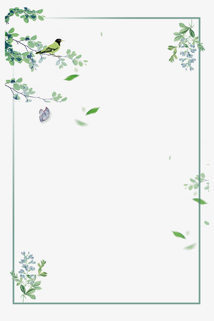 春季手绘花边素材
