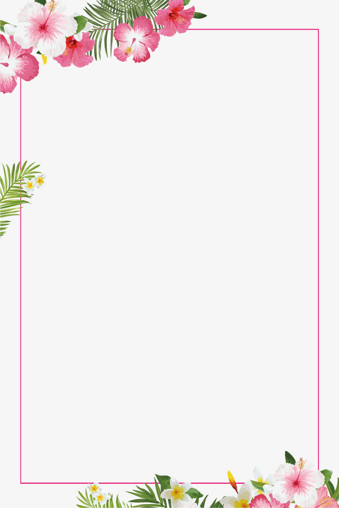 春季手绘花边素材