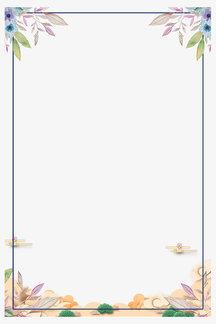 春季手绘花边素材