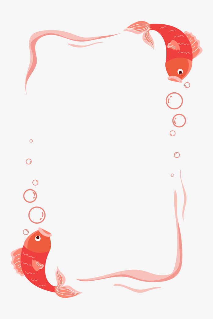 手绘鱼边框素材