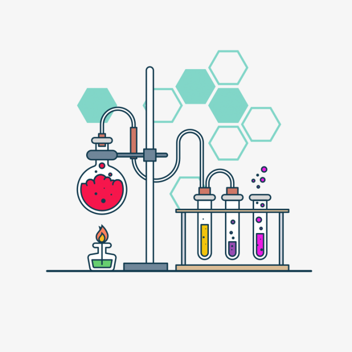 手绘化学研究插画