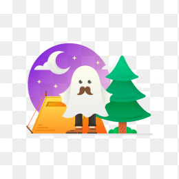 精美夜晚风景插画