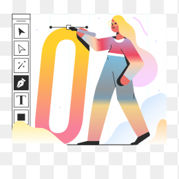 手绘精美创意创作人物插画