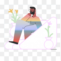 手绘精美创意商务人物插画