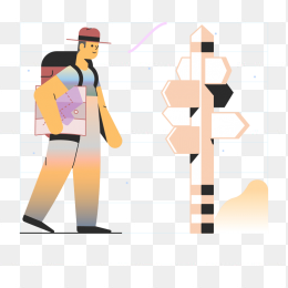 手绘精美创意商务人物插画