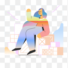 手绘精美创意商务人物插画