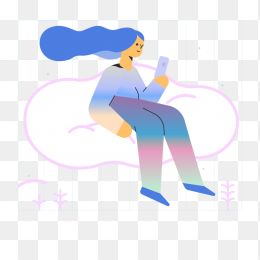 手绘精美创意女人插画