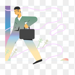手绘精美创意商务人物插画