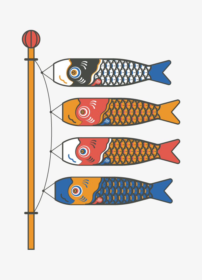 日本风格鱼旗子