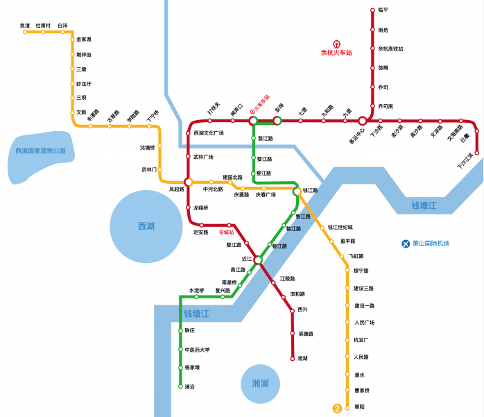 高清浙江杭州地铁线路图