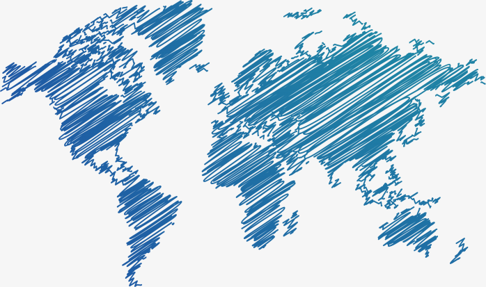 手绘线条世界地图