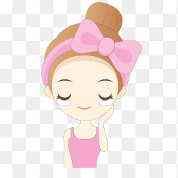 手绘卡通贴眼袋美女