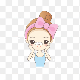 卡通做美容的美女