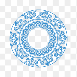 中国风盘子青花瓷花纹