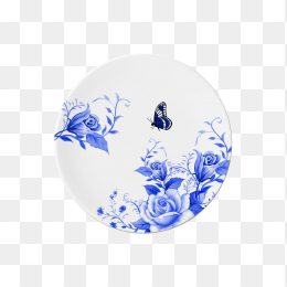 中国风盘子青花瓷花纹