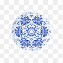 中国风盘子青花瓷花纹