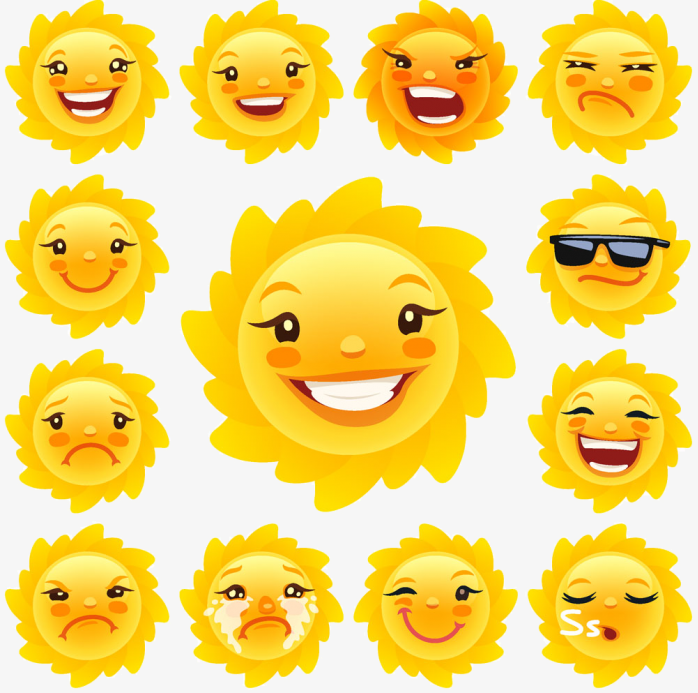 卡通太阳表情合集