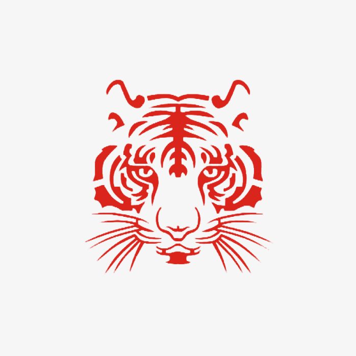 矢量虎头图案