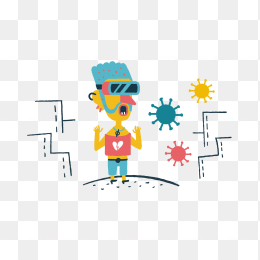 新冠疫情抗疫插画