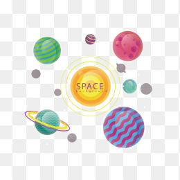 手绘太阳系星球合集