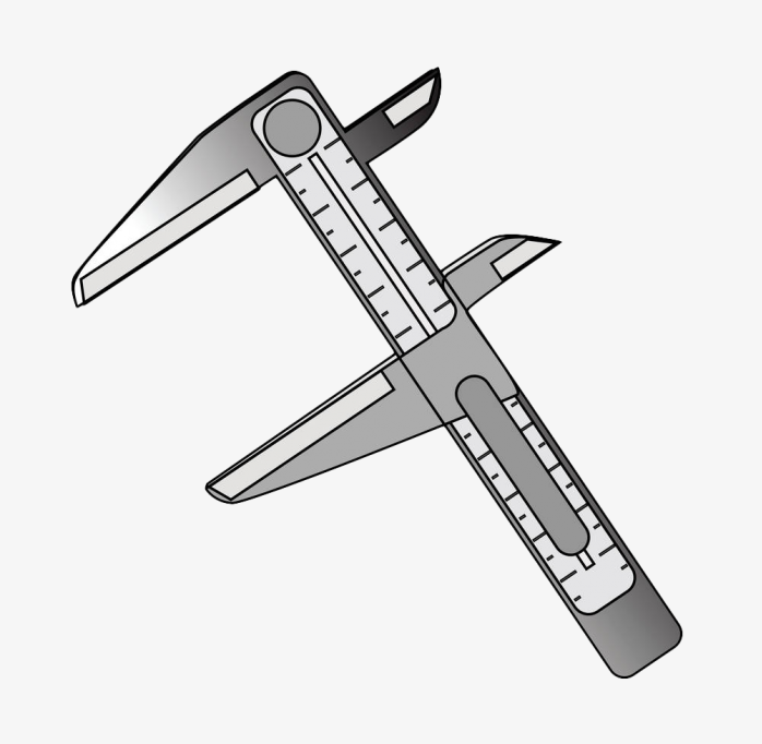 手绘卡尺测量工具