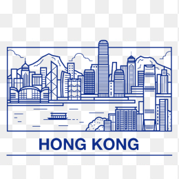 矢量香港城市剪影