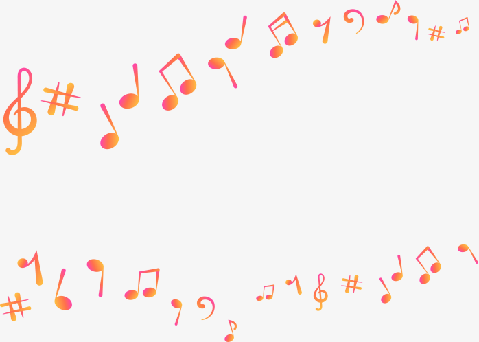 彩色漂浮音符元素