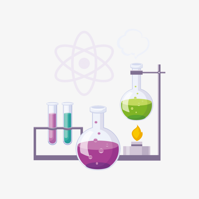 手绘化学实验插画