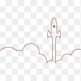 卡通火箭升空元素