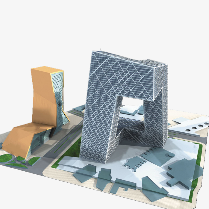 3D建模央视大楼