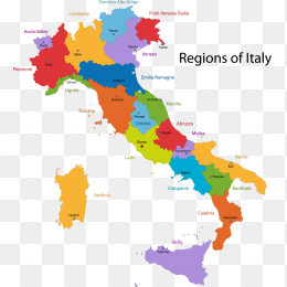 Italy彩色意大利地图