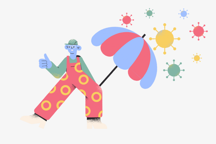 新冠病毒疫情插画