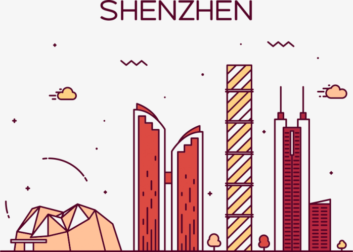 手绘深圳大楼