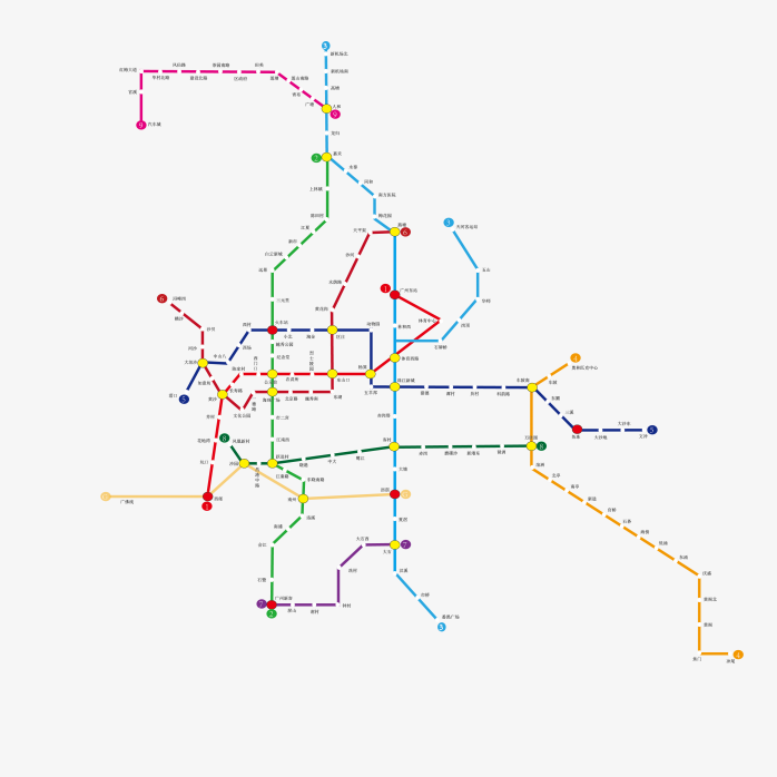 广州市地铁路线图