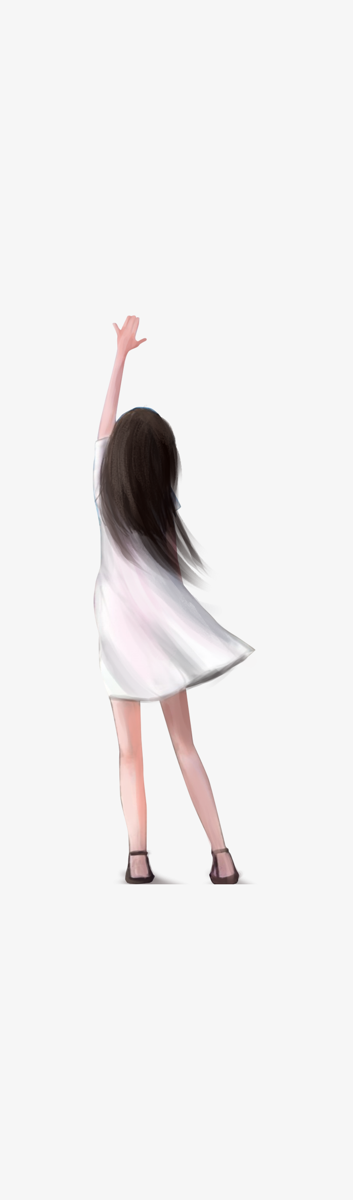 小女孩卡通素材手绘