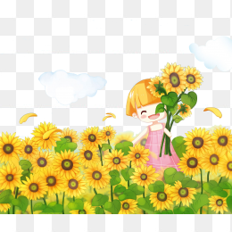 手绘卡通风景插画
