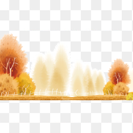 手绘卡通森林风景插画