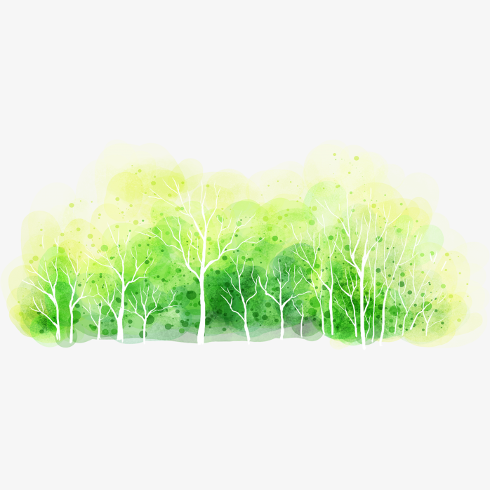 手绘卡通小清新森林插画