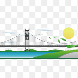 桥梁风景插画