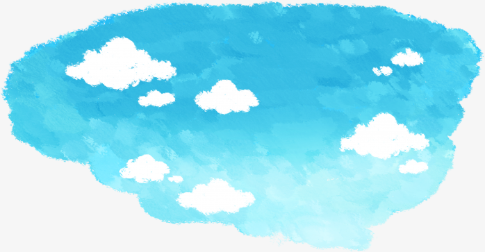 和绘蓝天白云插画