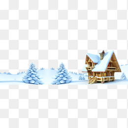 手绘卡通雪景