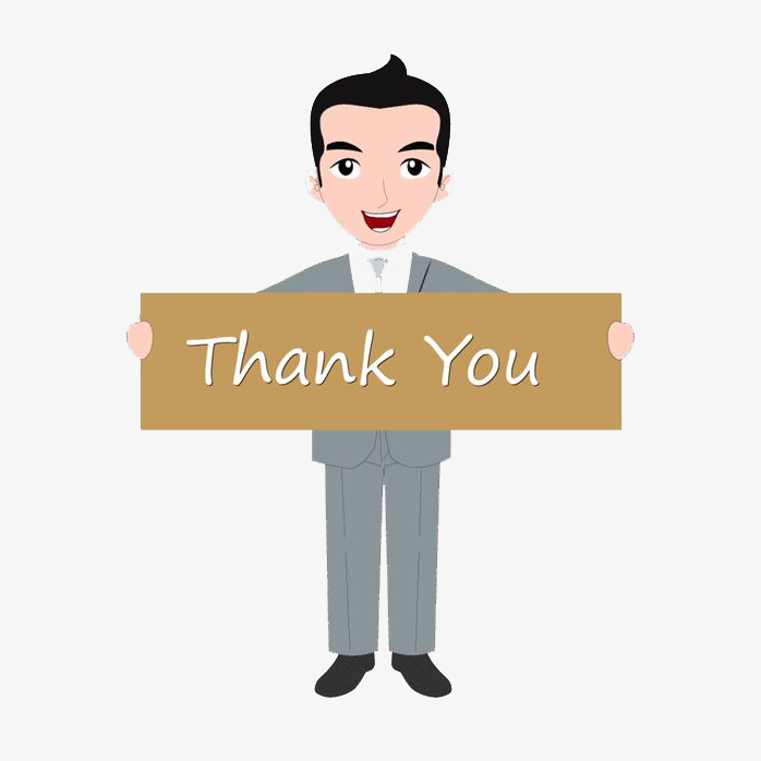 thank you卡通手举牌