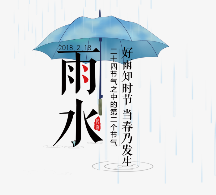 雨水节气艺术字