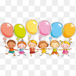 儿童节可爱小朋友彩色气球