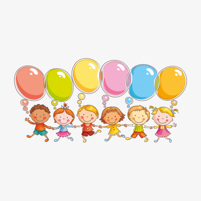 儿童节可爱小朋友彩色气球