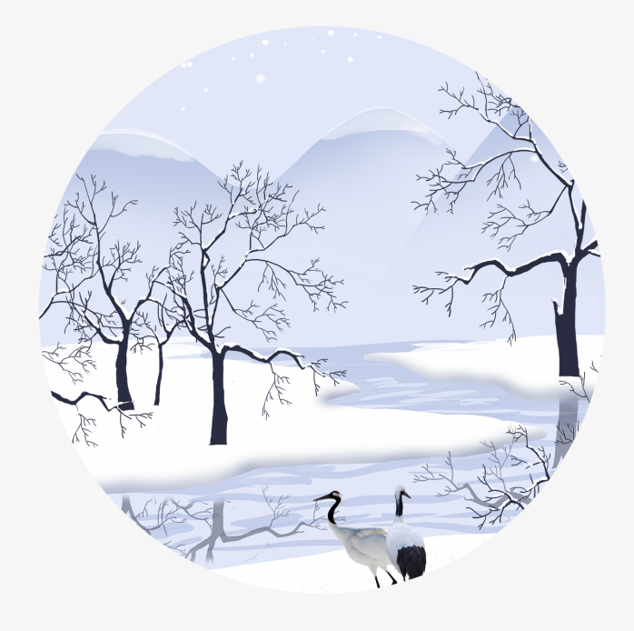 霜降风景插画