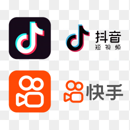 高清抖音快手logo